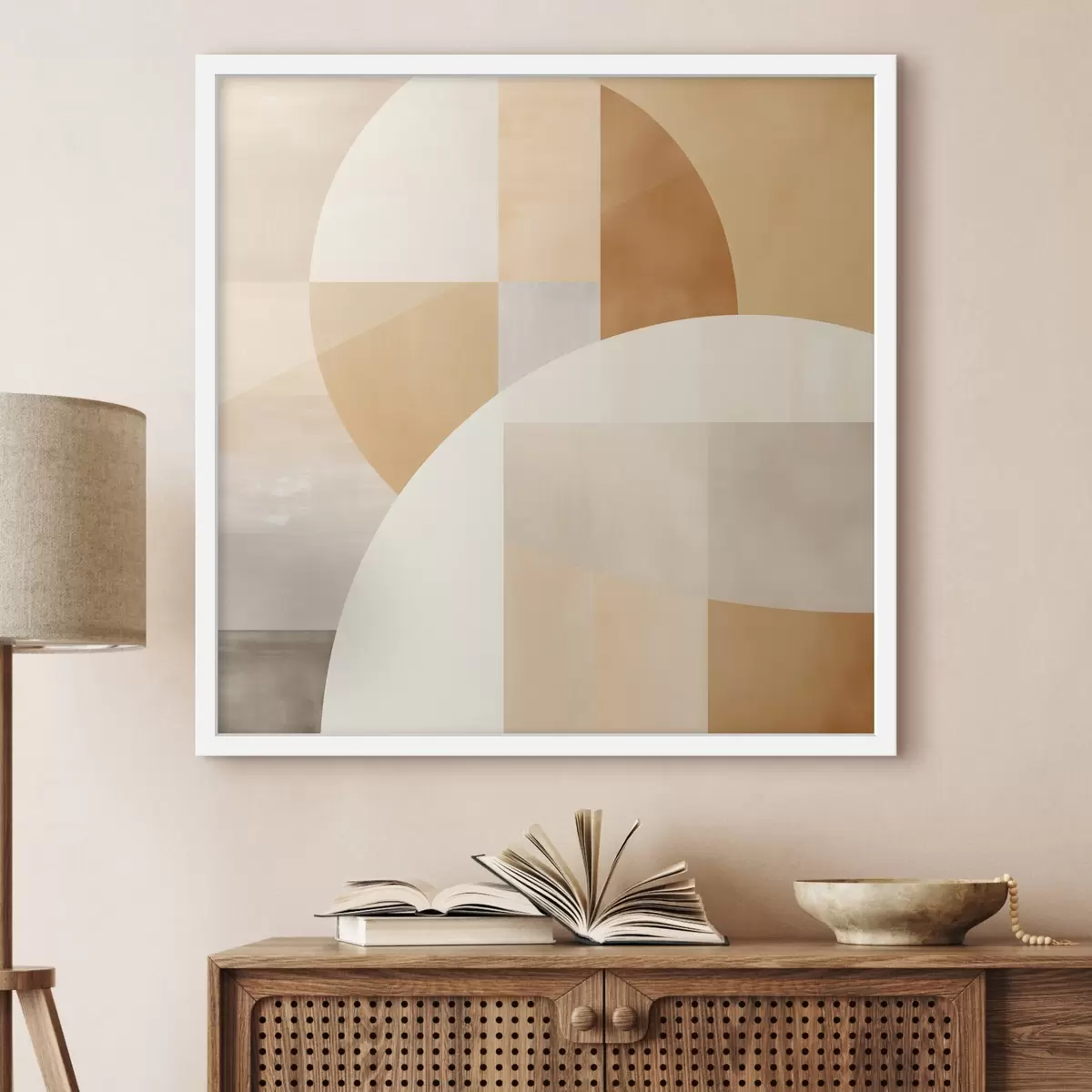 Affiche Géométrie artistique dans des tons pastel f46650