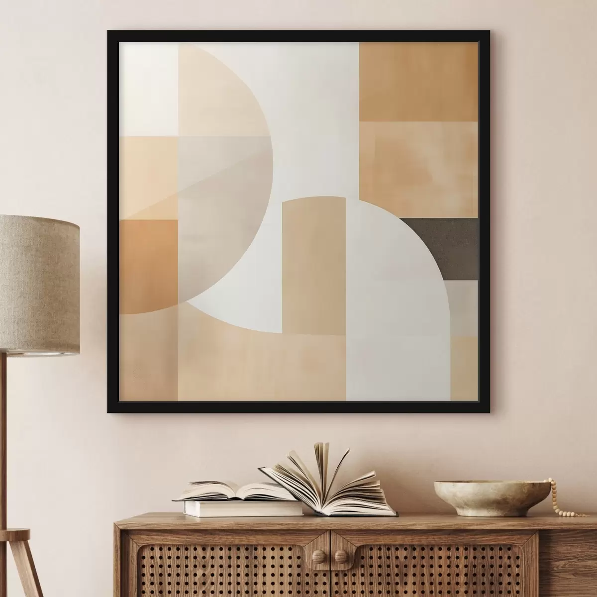 Poster Decoratieve heuvels in artistieke stijl f46651