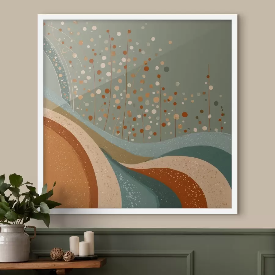 Fotobehang Compositie met decoratieve kleine elementen f46653