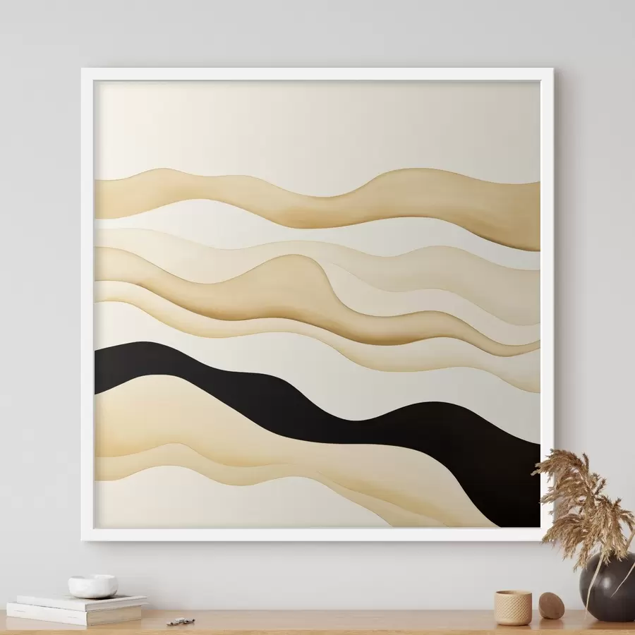 Papier peint photo Motif décoratif aux lignes douces dans une gamme contrastée f46662