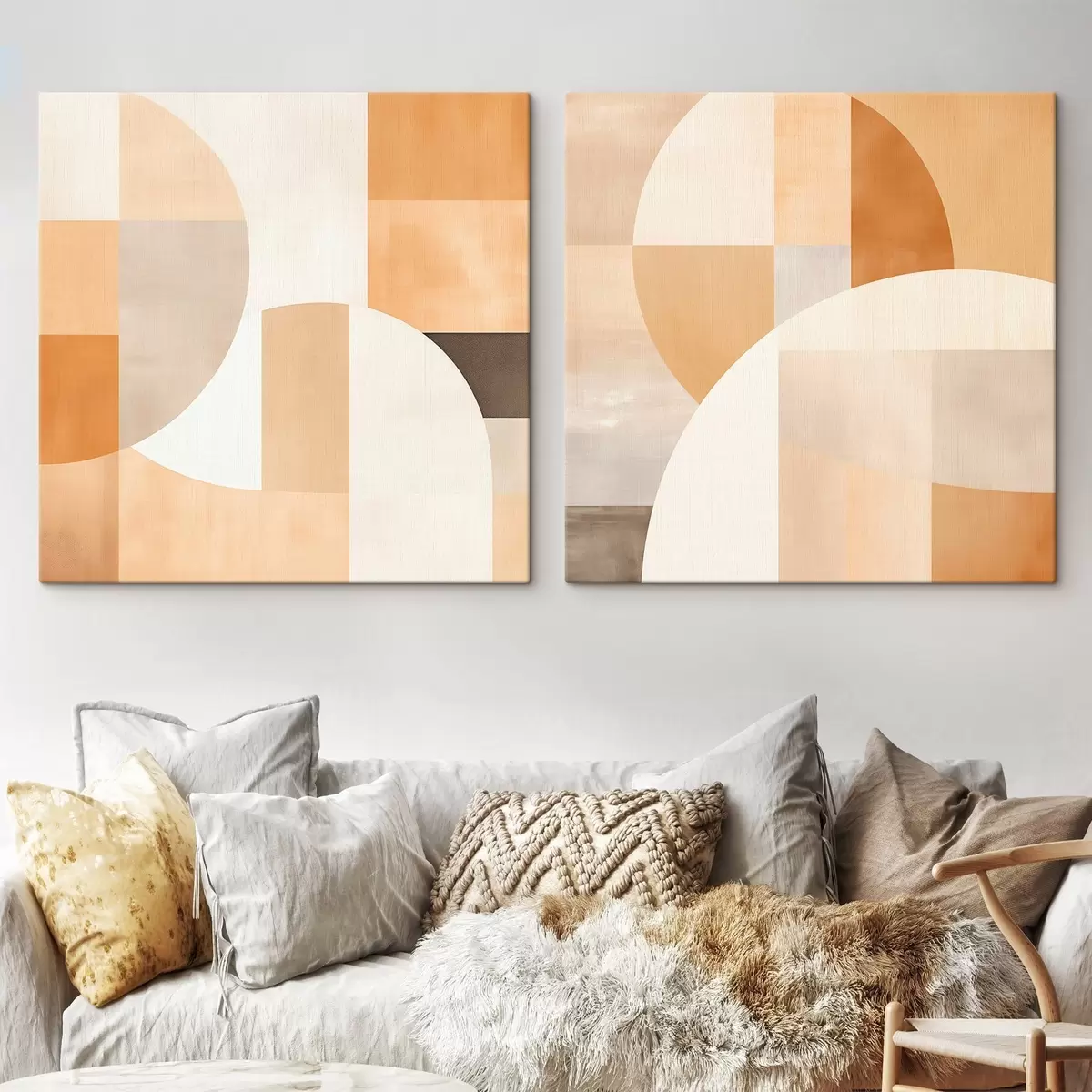  Peintures Composition avec de grandes formes et des blocs de couleurs douces m00986