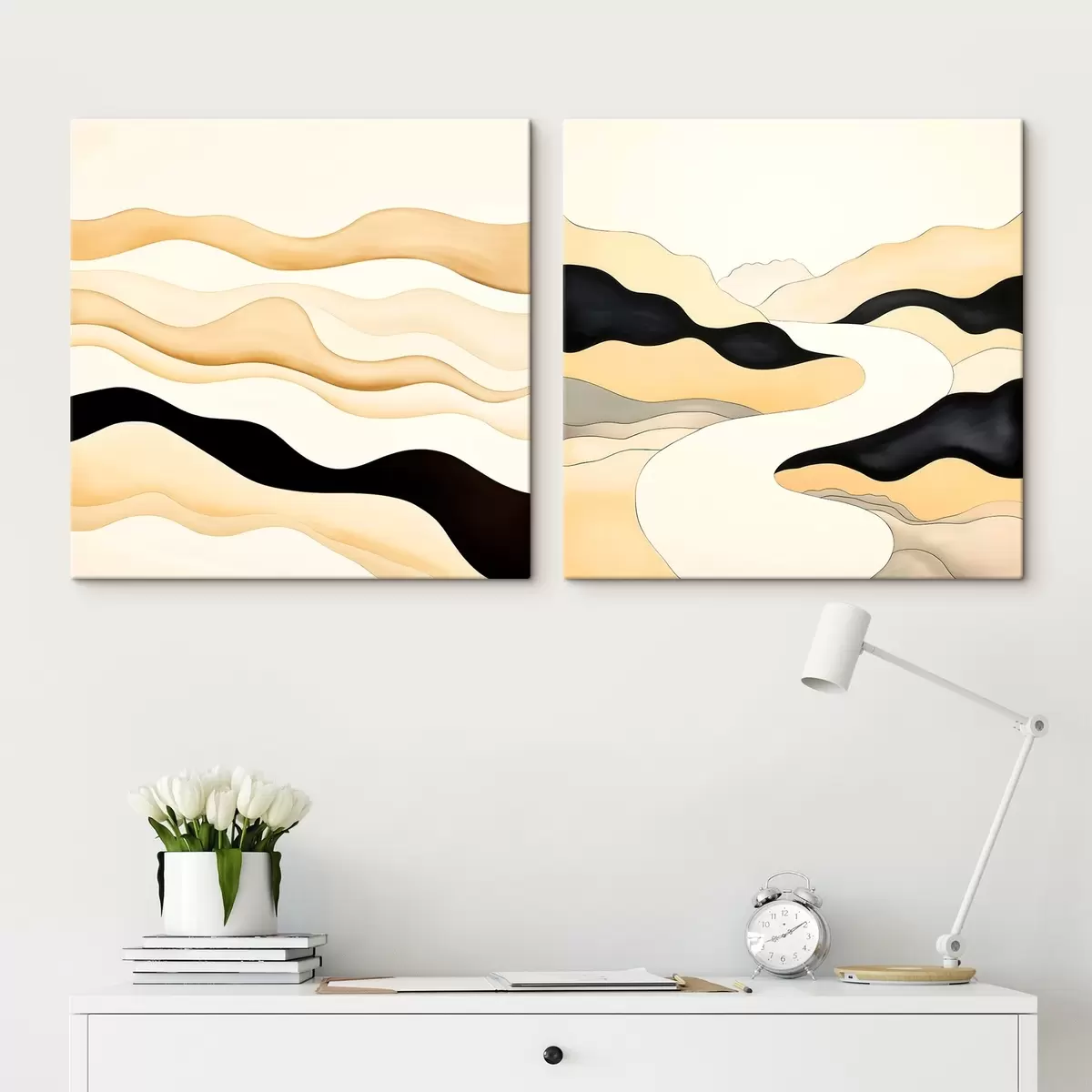  Peintures Formes abstraites inspirées des rythmes naturels m00992