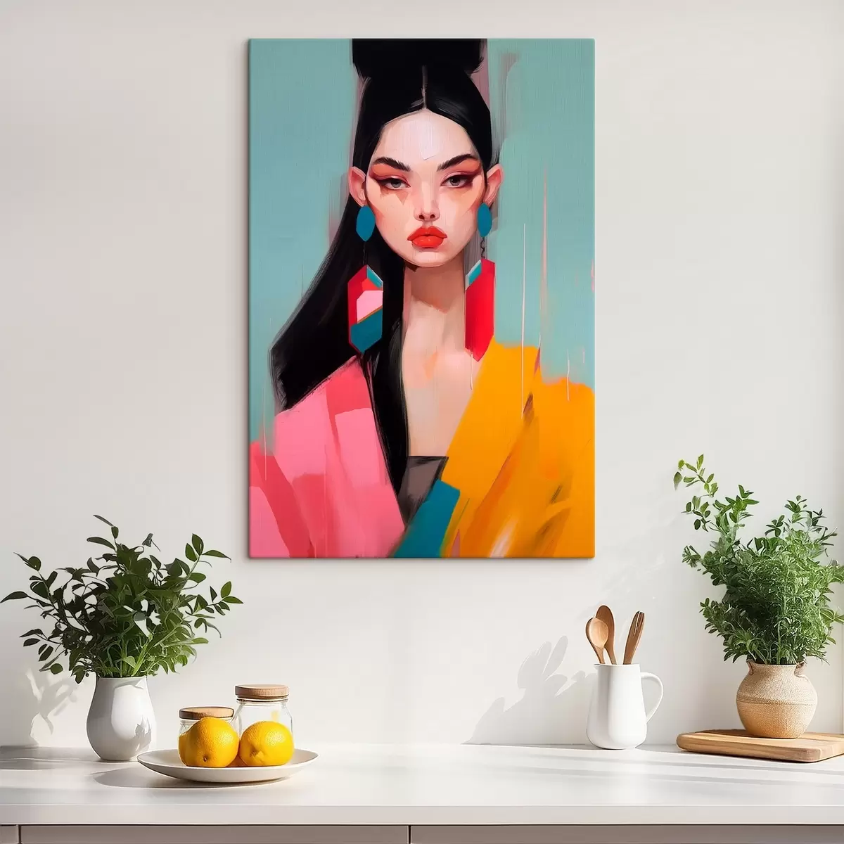  Peintures Portrait abstrait de mode s46808