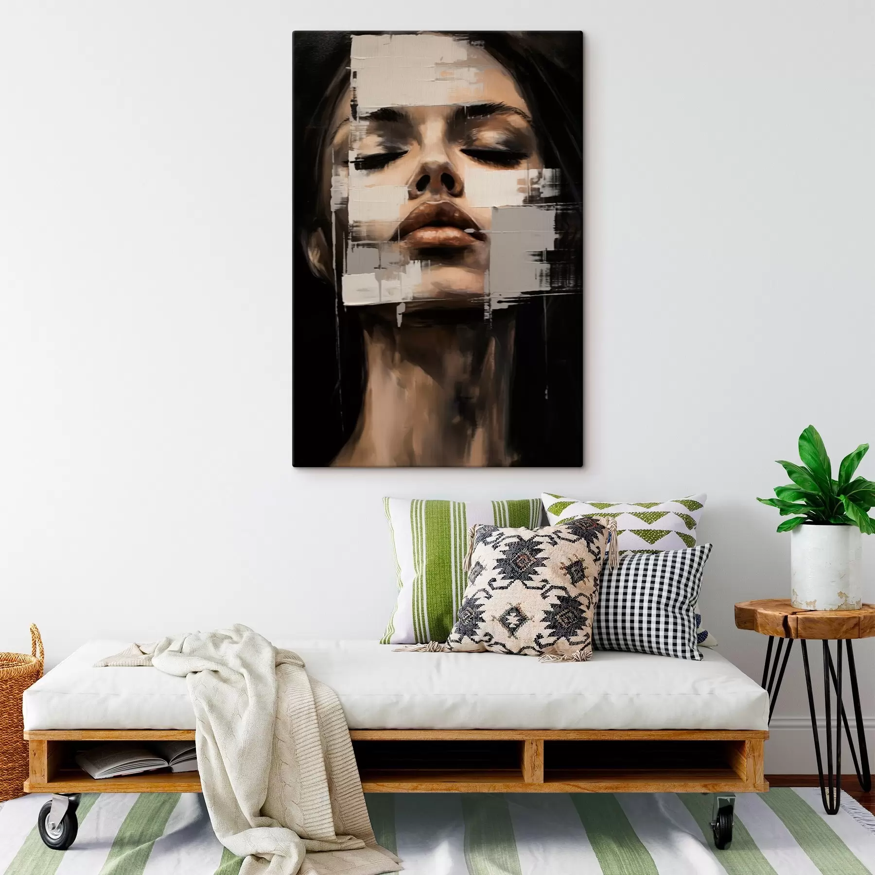  Peintures Portrait abstrait avec effet flou s46811