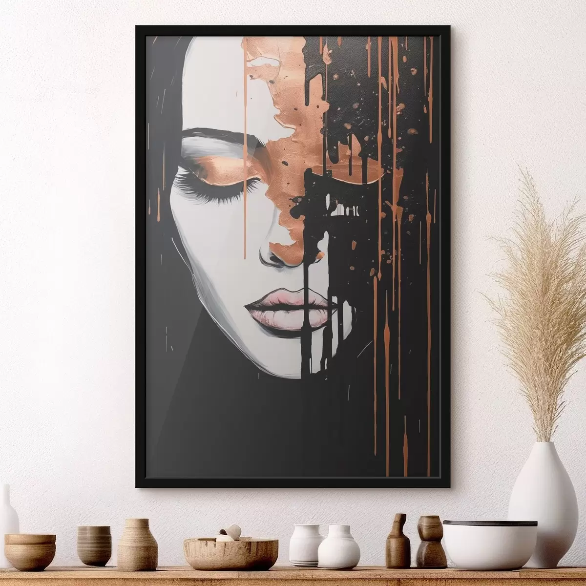 Poster Abstract portret van een meisje f46803
