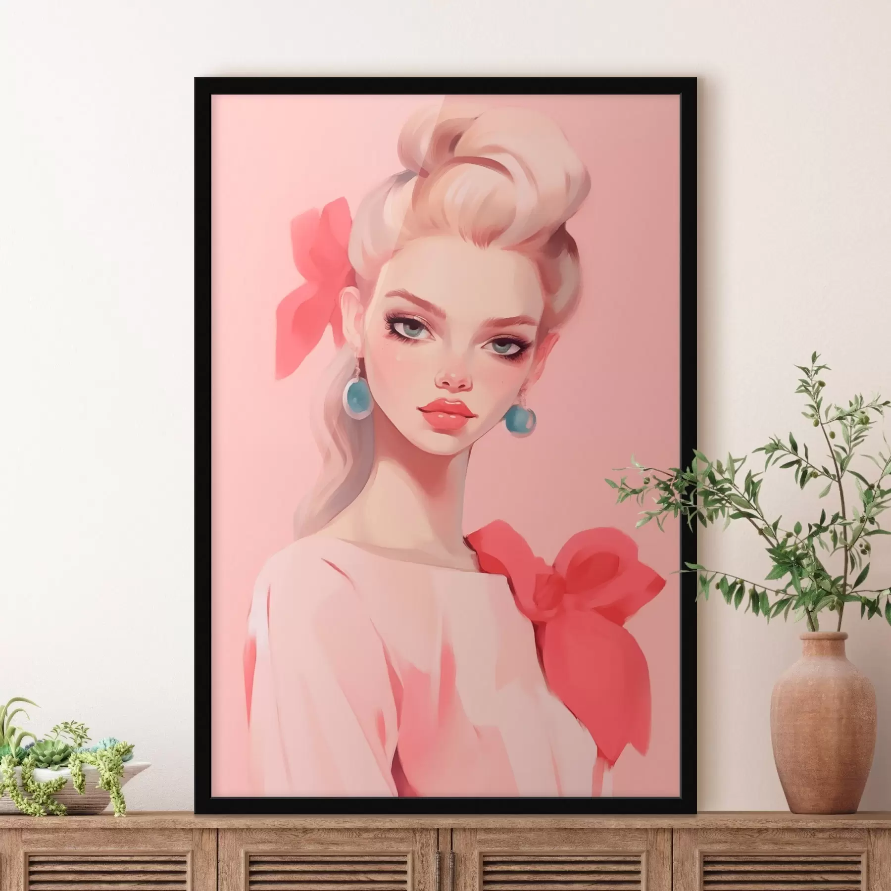 Papier peint photo Fille en rose f46804