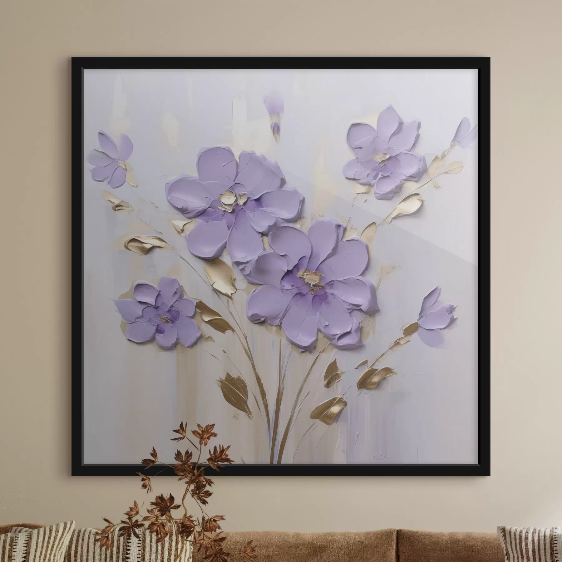 Fotobehang Bloemen imitatieschilderij f46827