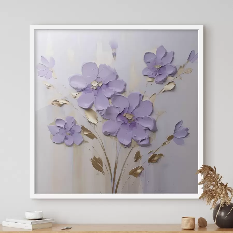 Papier peint photo Peinture imitation fleurs f46827