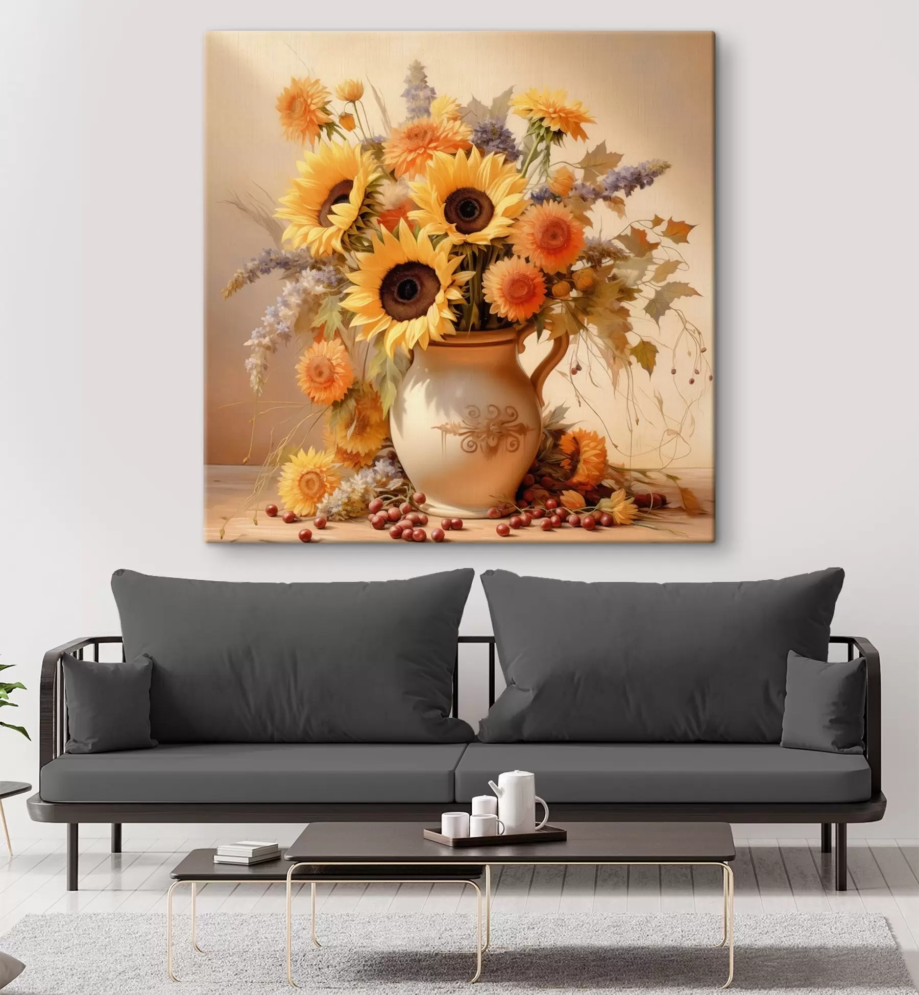  Peintures Composition automnale, fleurs dans un vase s46774