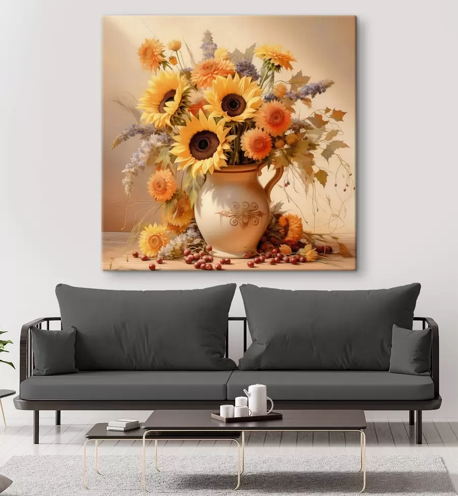  Peintures Composition automnale, fleurs dans un vase s46774