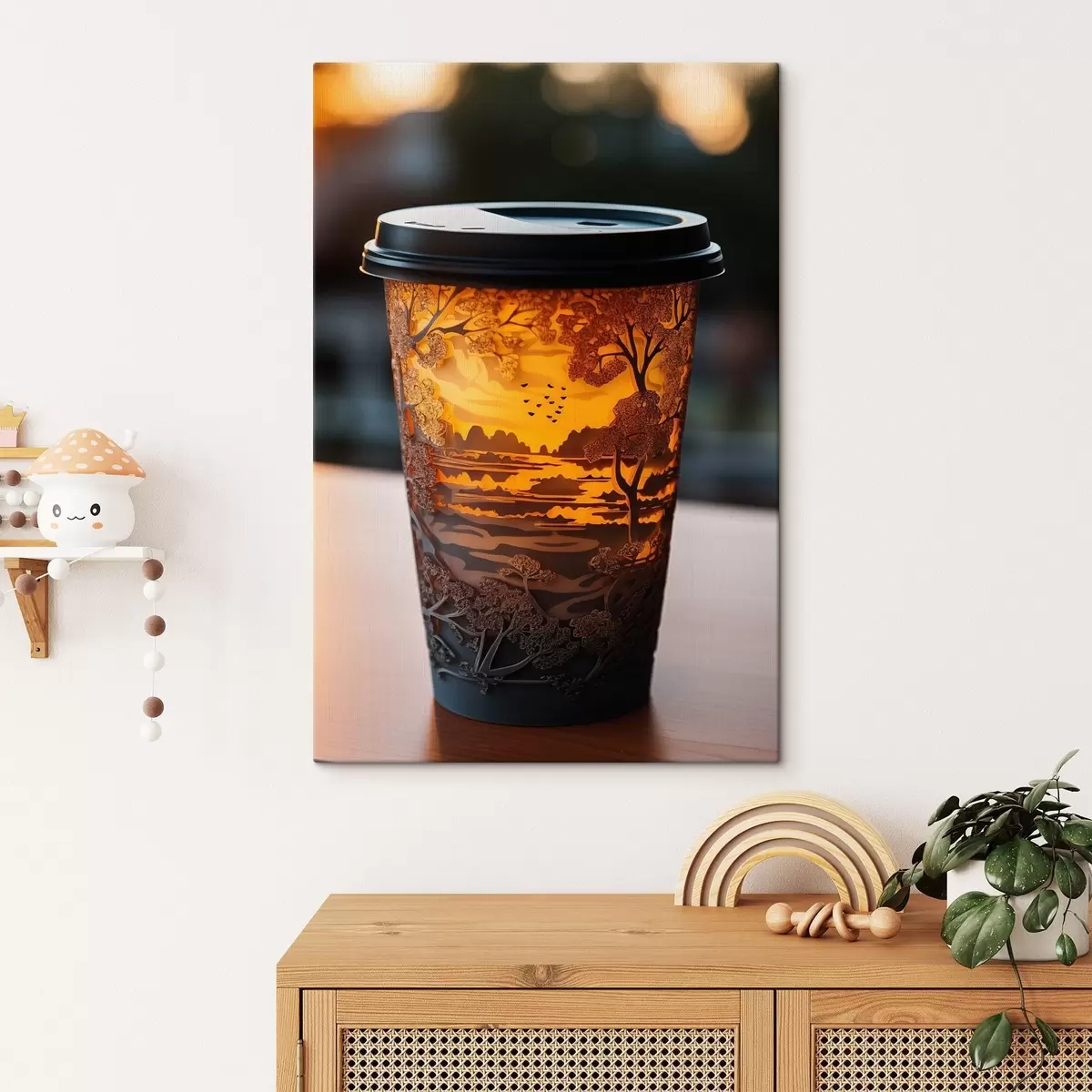  Schilderijen Glas koffie met een natuurmotief s46776