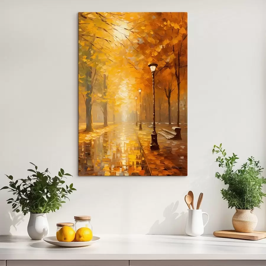  Peintures Allée dans un parc en automne s46778