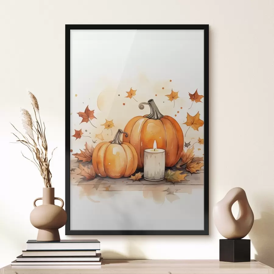 Fotobehang Herfstcompositie, imitatie-aquarel f46770