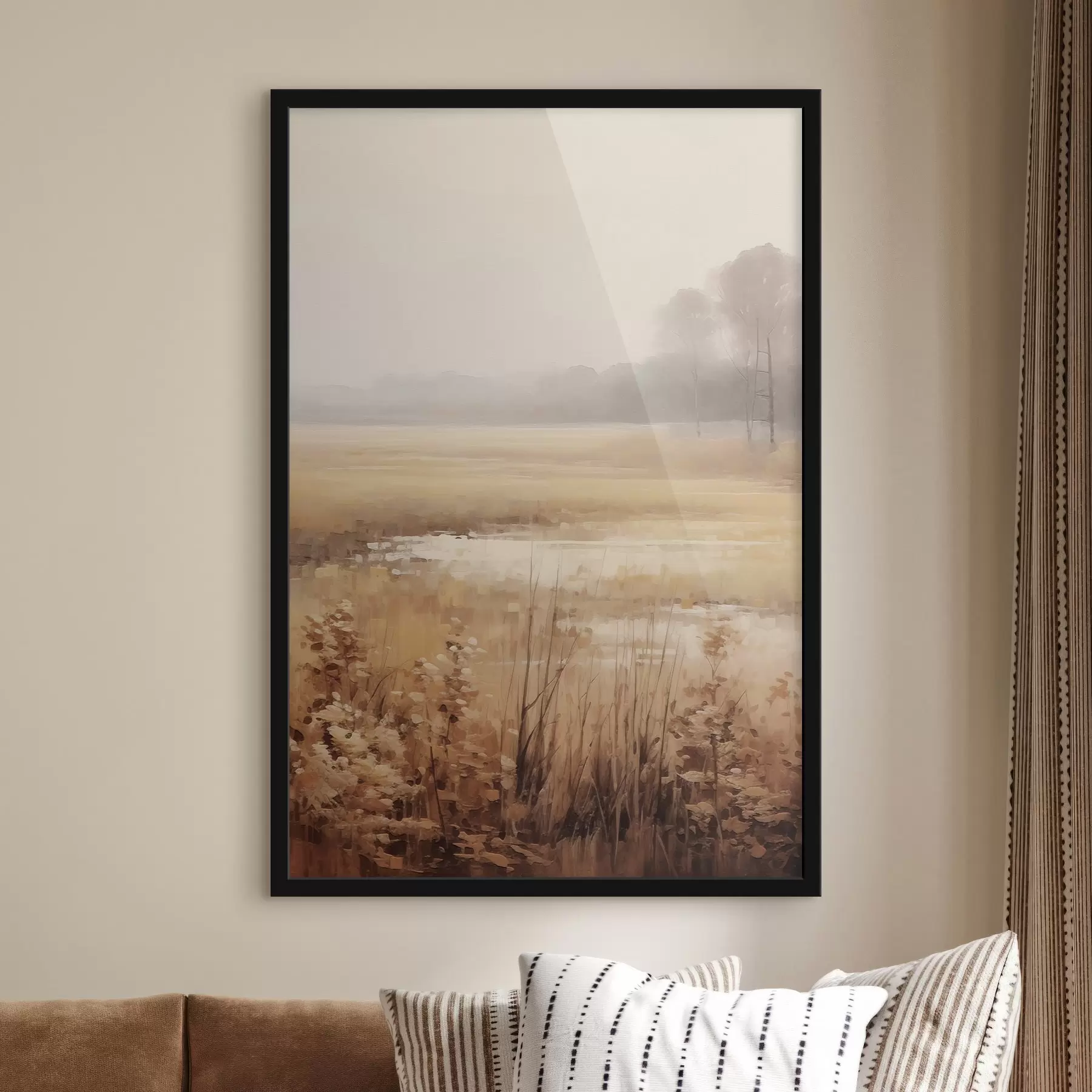 Fotobehang Gedroogde bloemen in een veld f46780