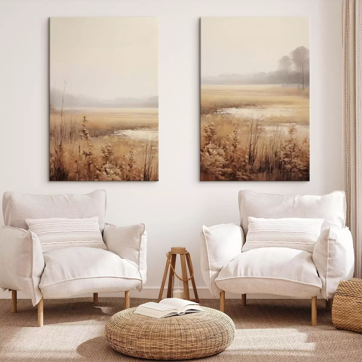  Peintures Fleurs séchées dans un champ m01053