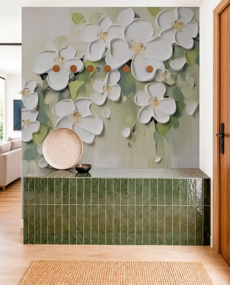 Fotobehang Een tak met bloemen w04978