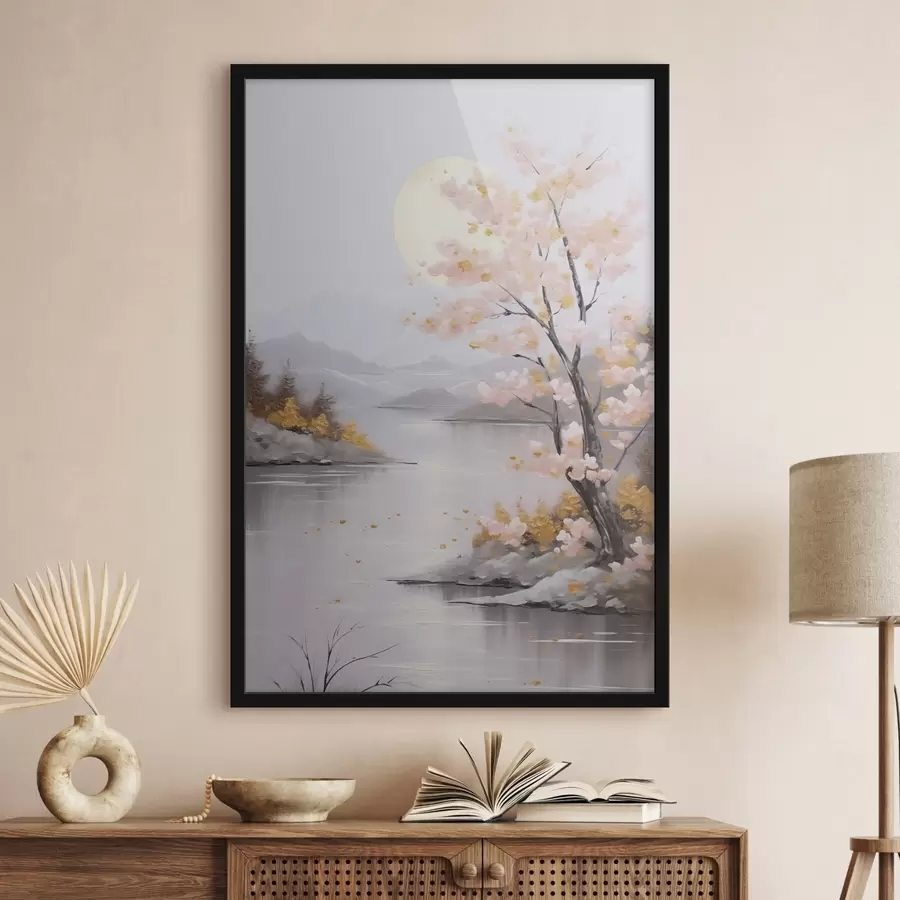 Papier peint photo Imitation abstraite d'un paysage peint f46840