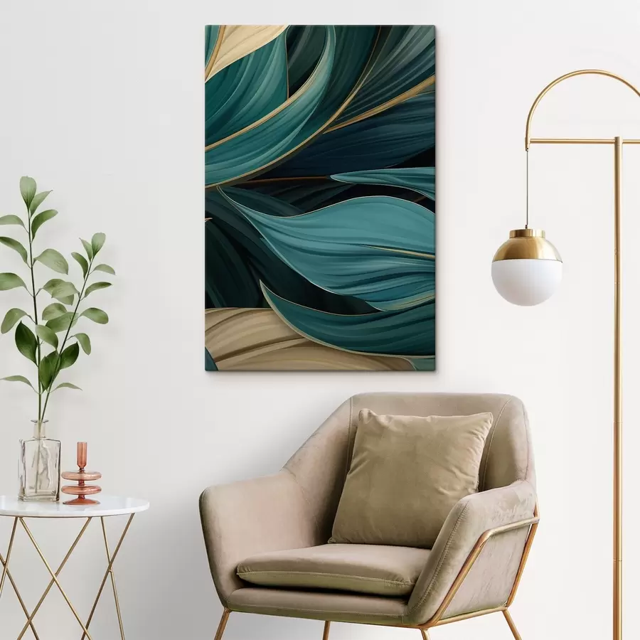  Schilderijen Groene abstracte bladeren s46879