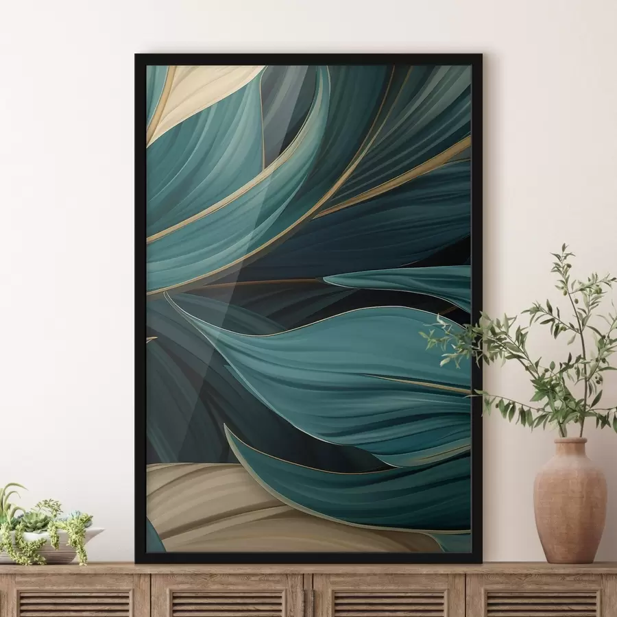 Papier peint photo Feuilles abstraites vertes f46879