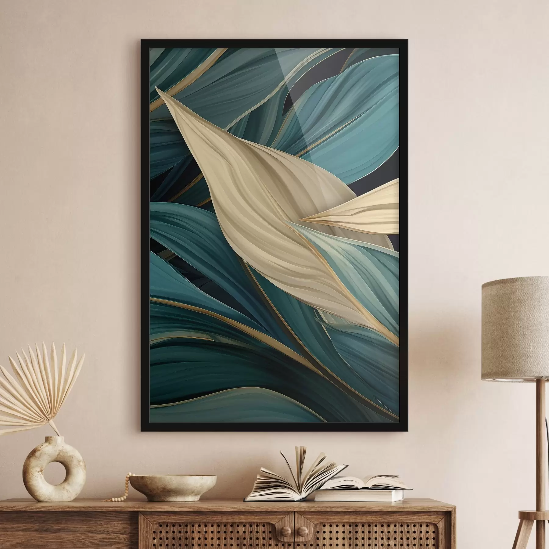 Fotobehang Grote abstracte bladeren f46880