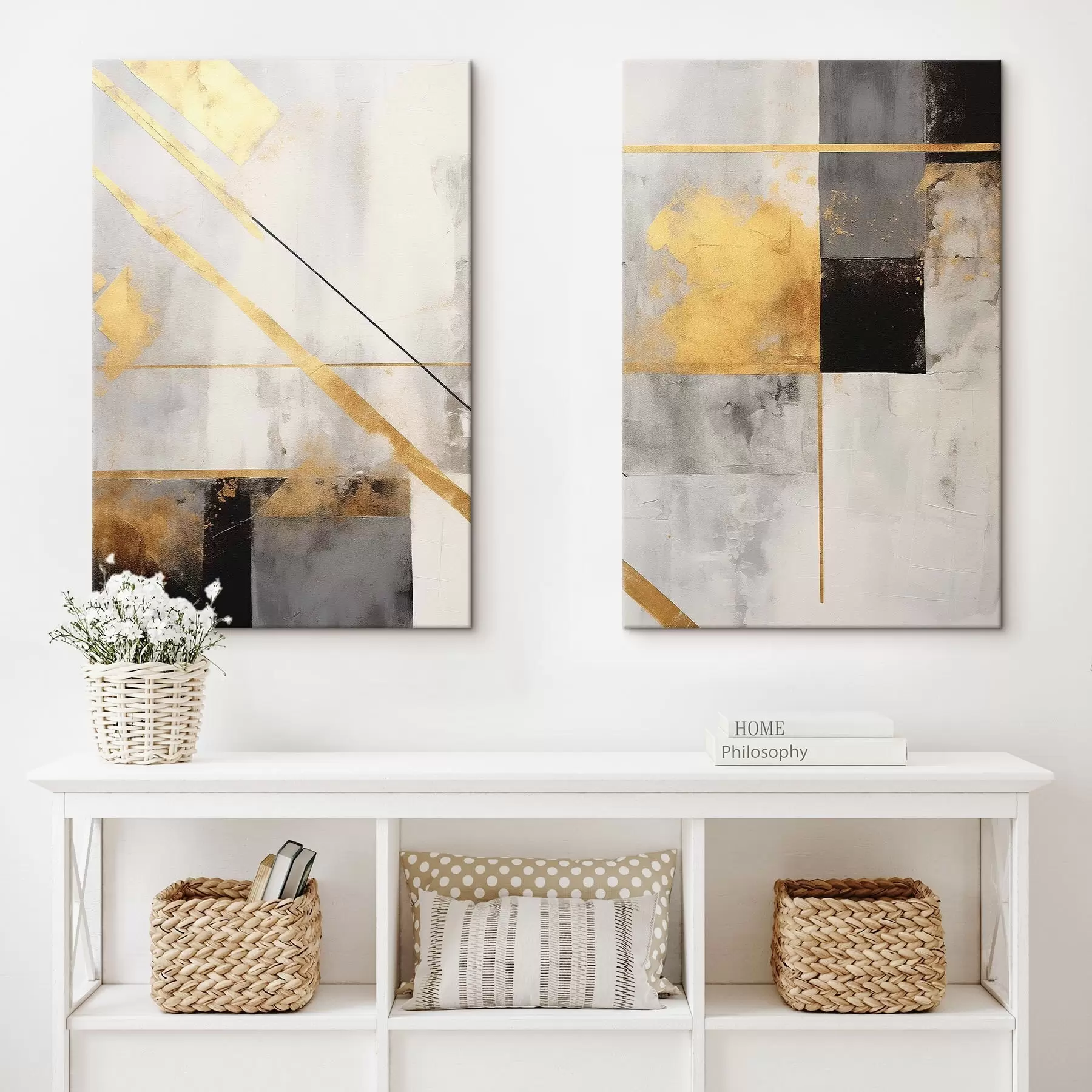  Schilderijen Samenvatting Achtergrond, Geometrie m01064