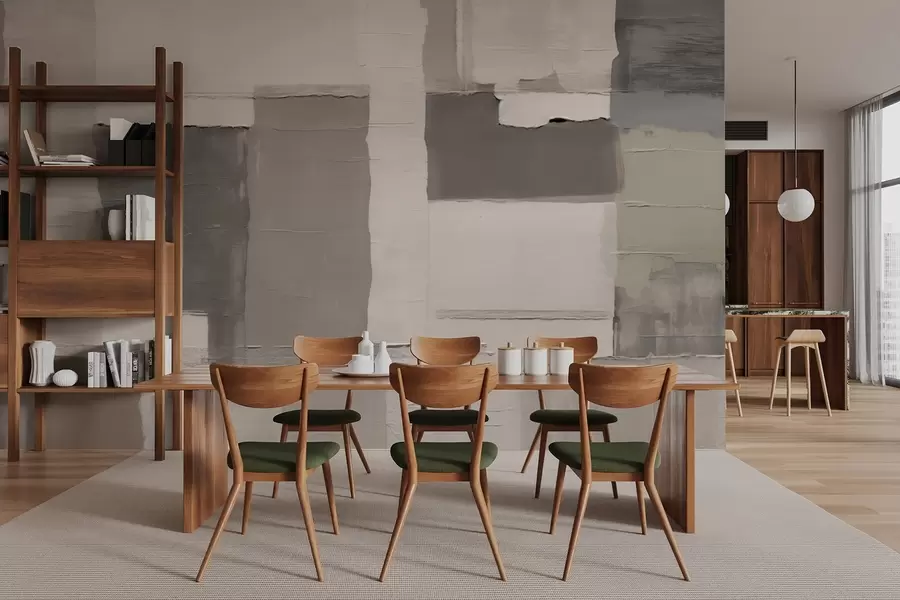 Papier peint photo Rectangles texturés apaisants dans des tons gris-beige w04958