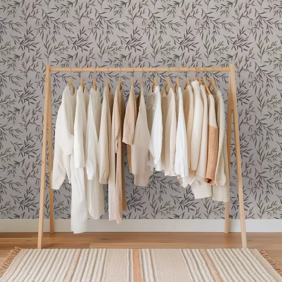 Papier peint photo Branches multicolores avec des feuilles sur fond clair a00936v3