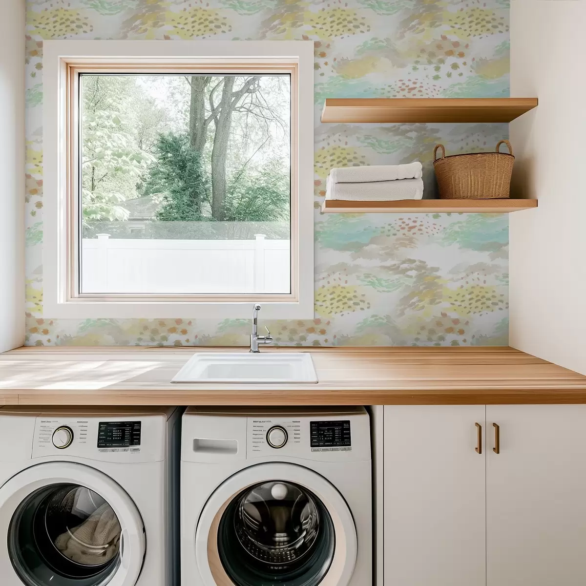 Papier peint Coups de pinceau pastel légers sur un fond presque blanc a00999