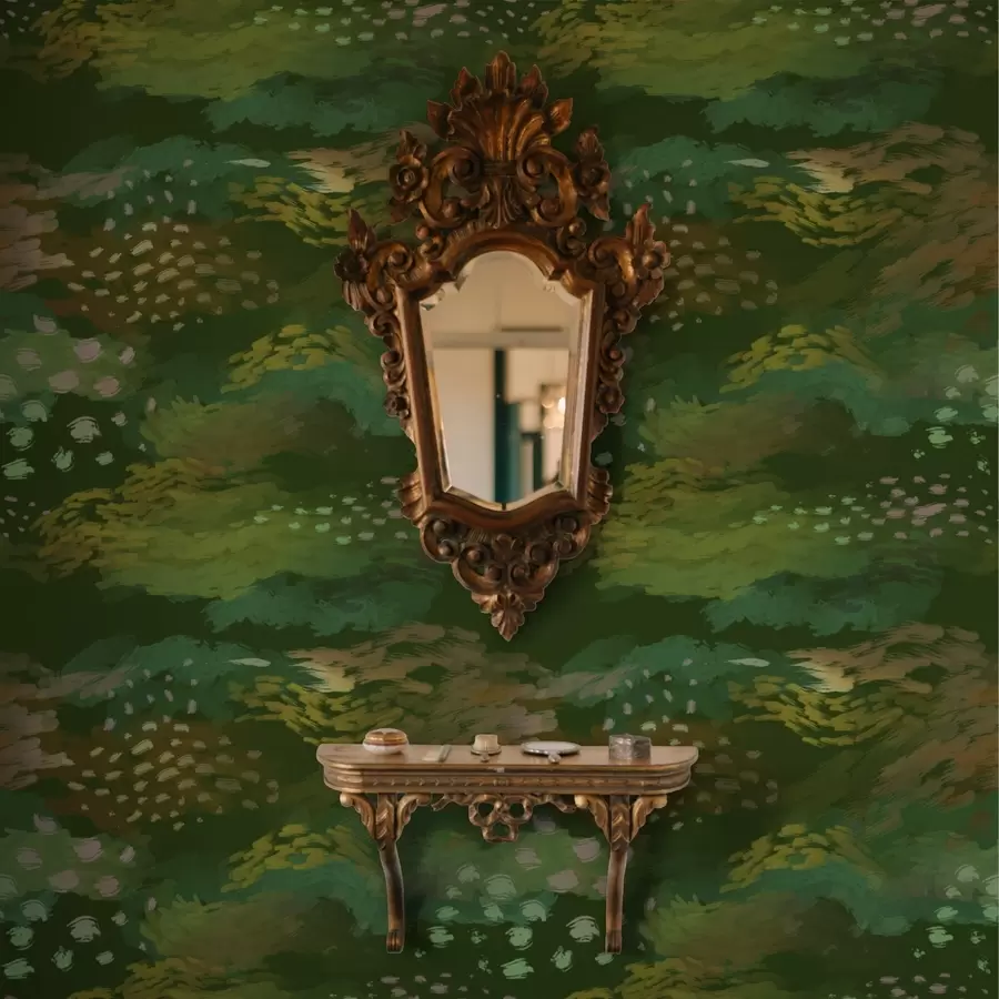 Papier peint photo Abstraction verte riche avec des coups de pinceau énergiques a00999v3