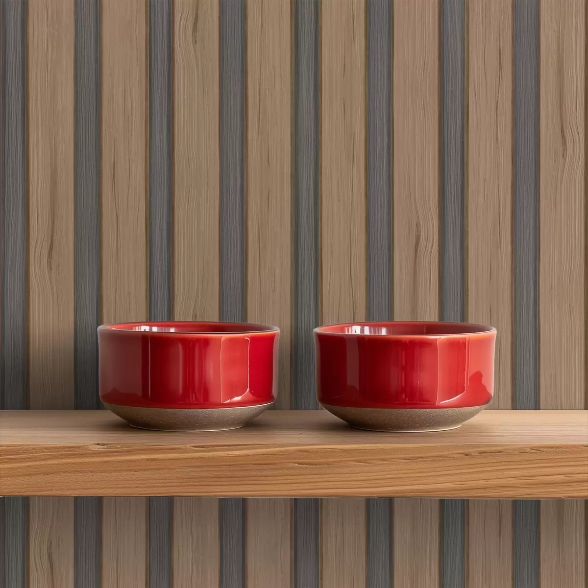 Papier peint Lattes verticales en bois avec inserts foncés a01054