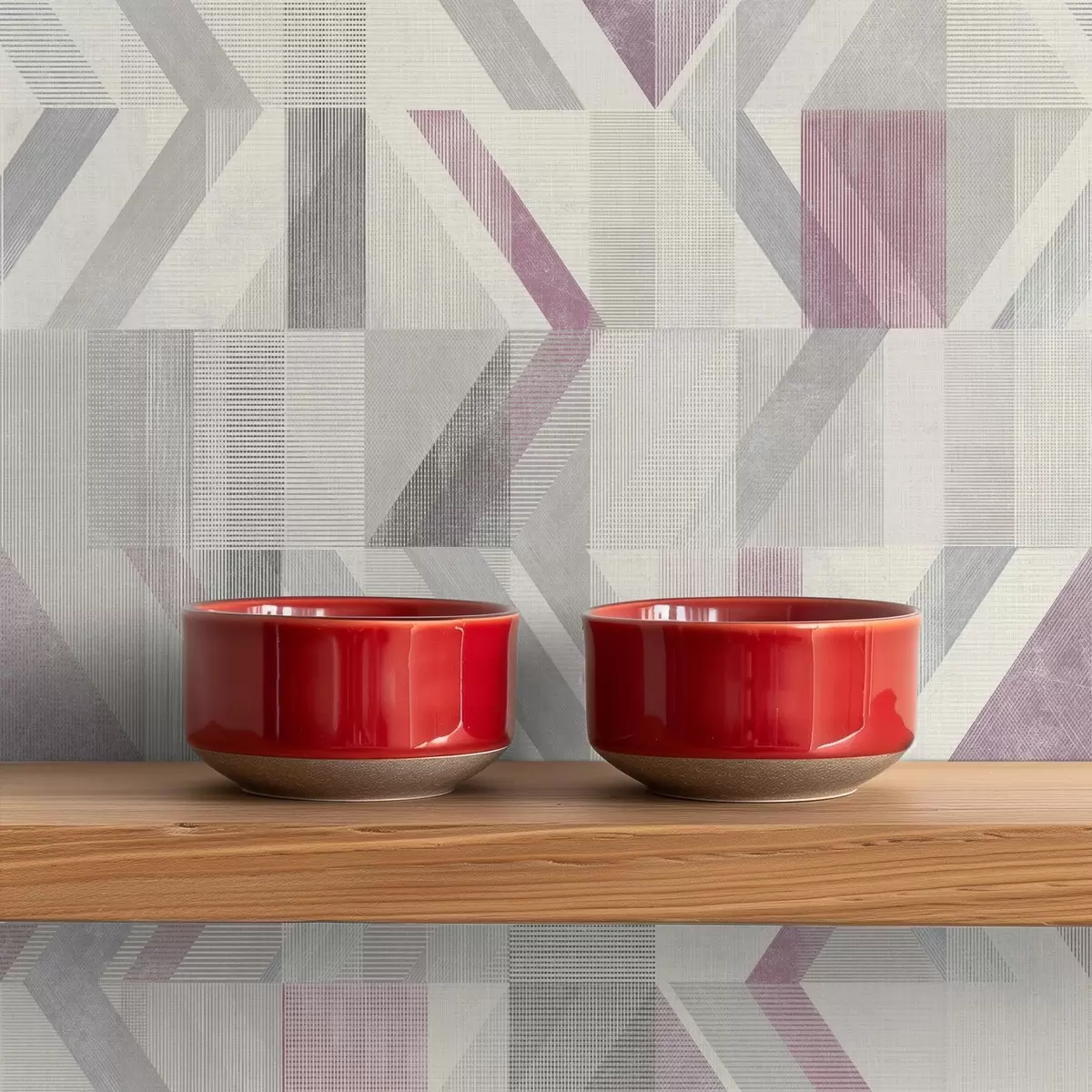 Papier peint Flèches géométriques légères dans des tons gris-lilas doux a01056v1