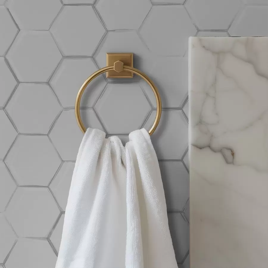 Papier peint photo Hexagones blancs en trois dimensions sur un fond lisse a01059