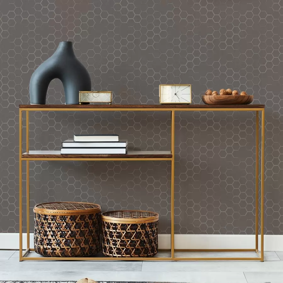 Papier peint photo Motif hexagonal dense dans des tons gris doux a01060v2