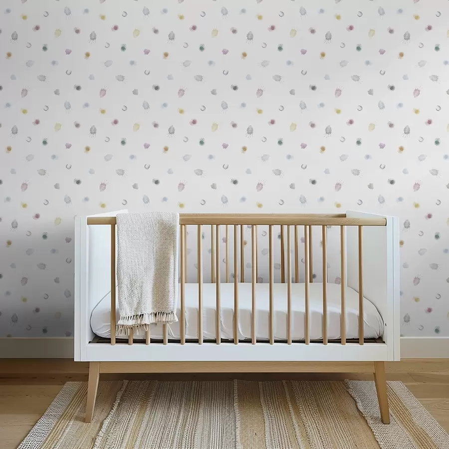 Papier peint photo Grandes taches colorées à l'aquarelle sur papier blanc a01062