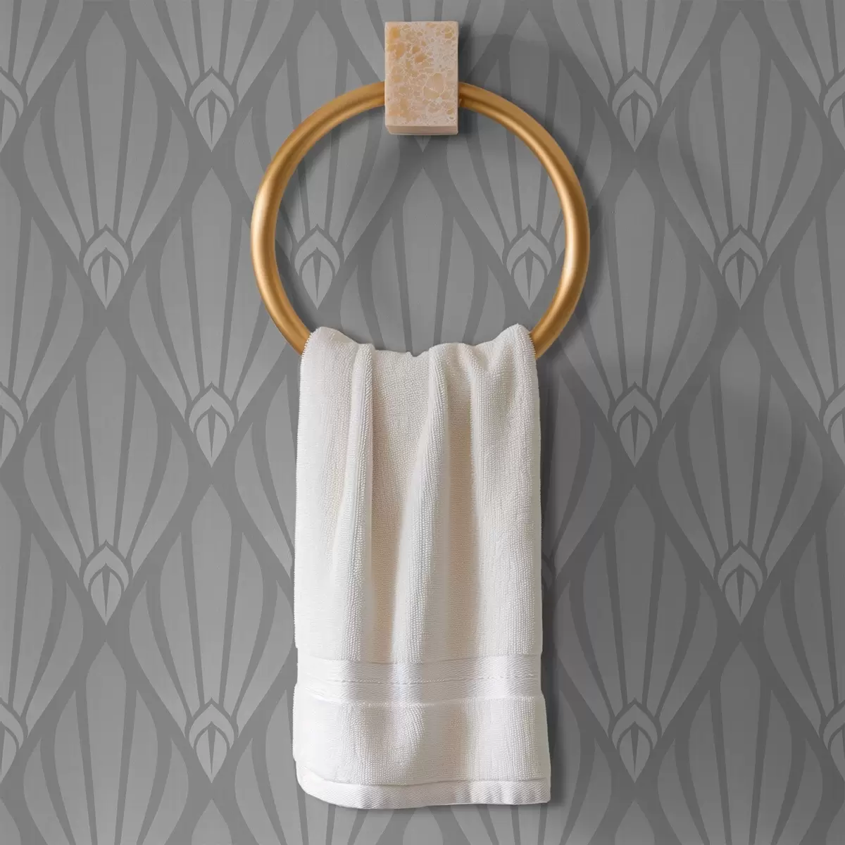 Behang Grijze art deco met waaiervormige vormen a01064