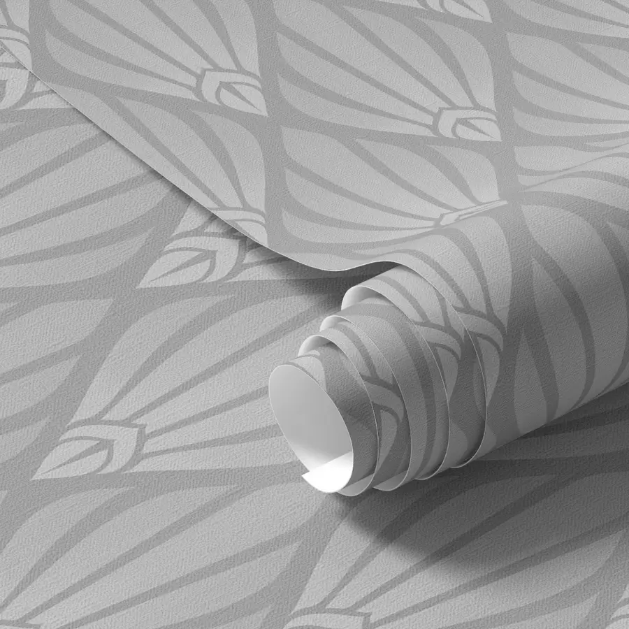 Papier peint photo Art déco gris avec des formes en éventail a01064