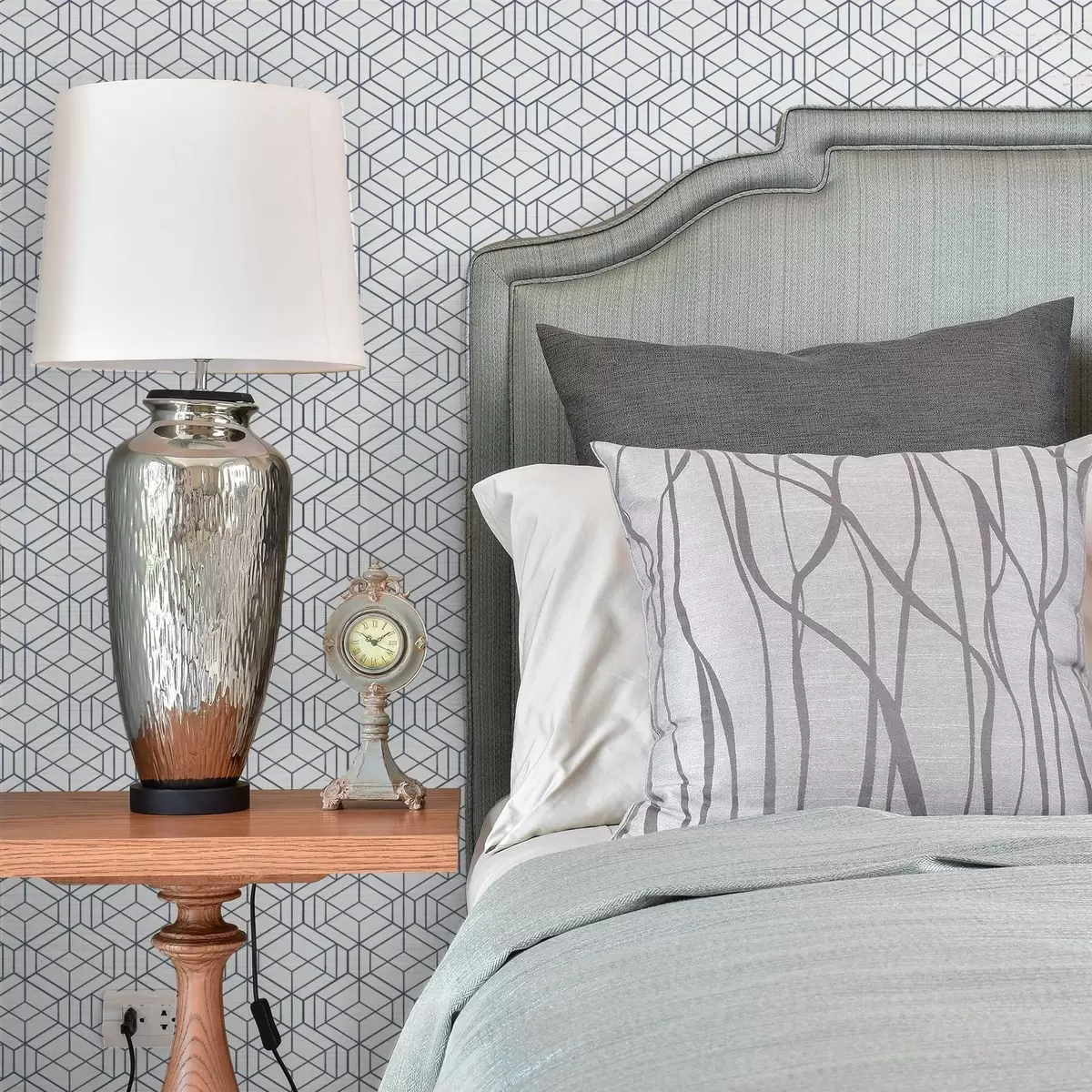 Papier peint Fond blanc avec cubes géométriques tridimensionnels bleus a01067