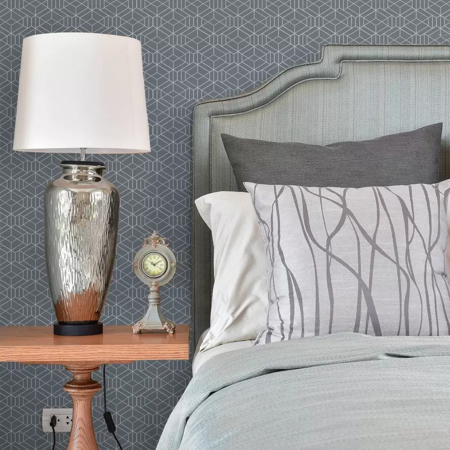 Papier peint photo Fond gris avec des cubes tridimensionnels blancs disposés en grille a01067v2