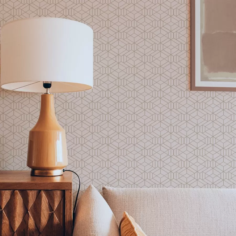 Papier peint photo Fond beige chaud avec de petits cubes graphiques a01067v3