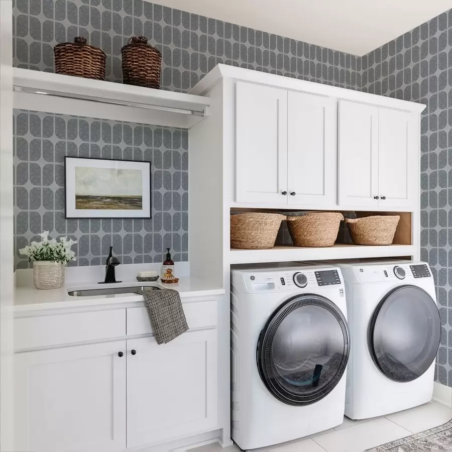 Fotobehang Grijze mozaïek met rechthoekige bogen en zachte textuur a01068