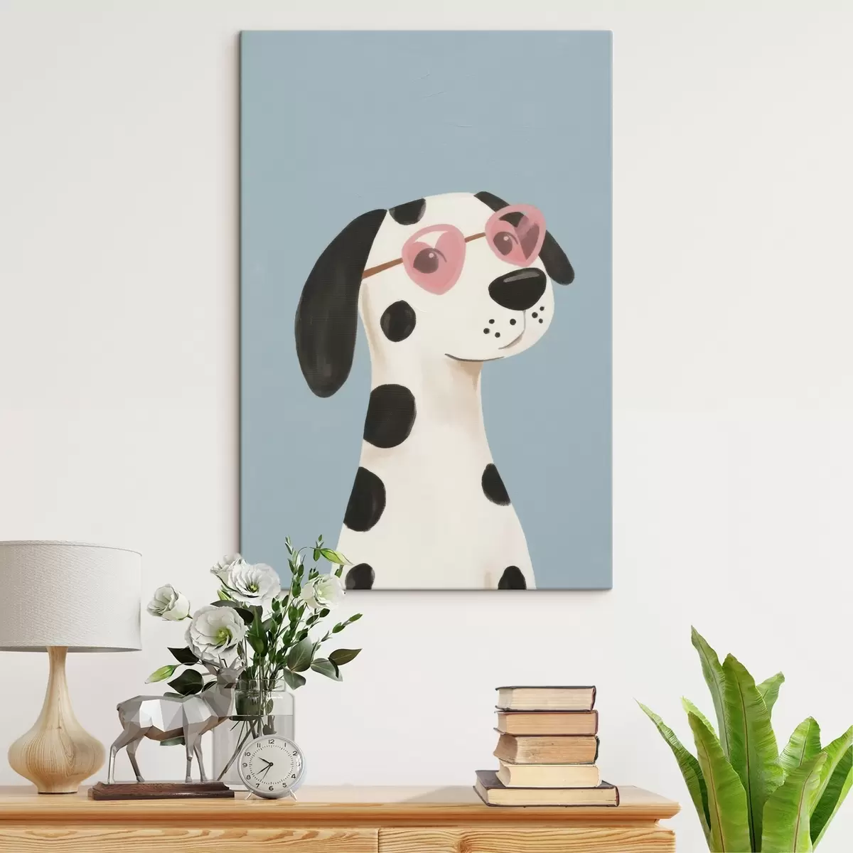  Peintures Chien avec des lunettes roses s46844
