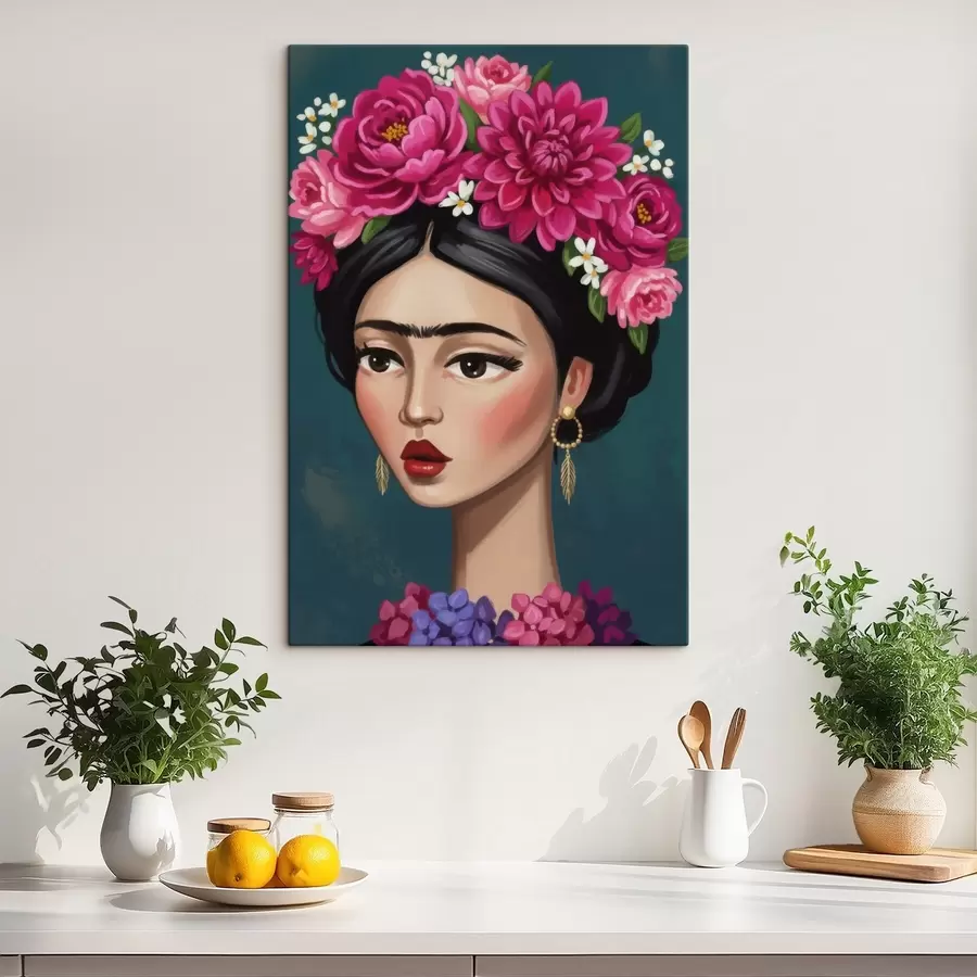  Peintures Fille avec des fleurs dans les cheveux s46857