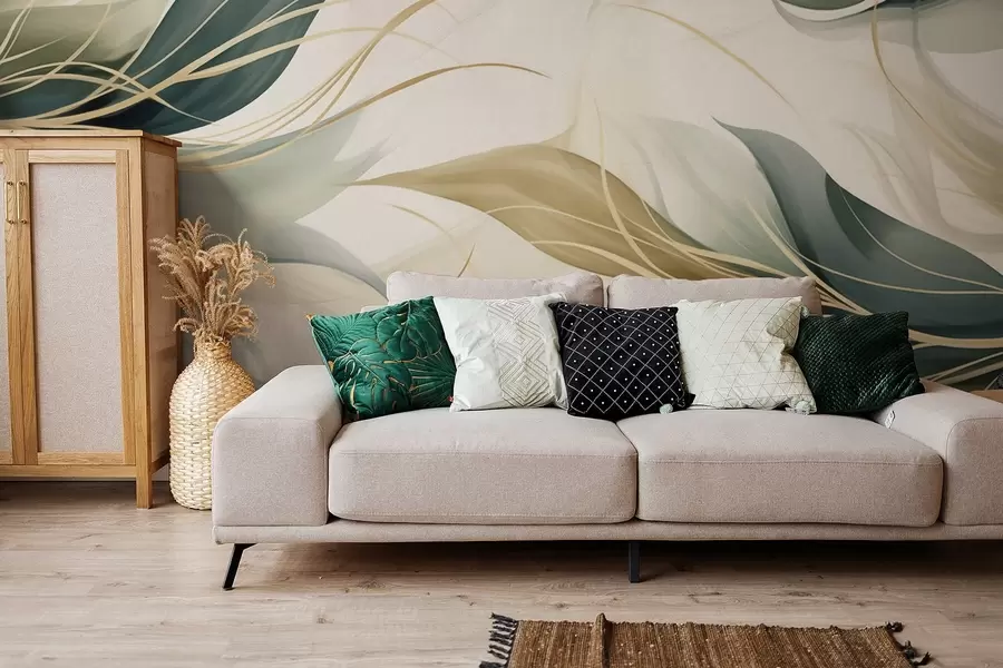 Papier peint photo Feuilles abstraites w04990