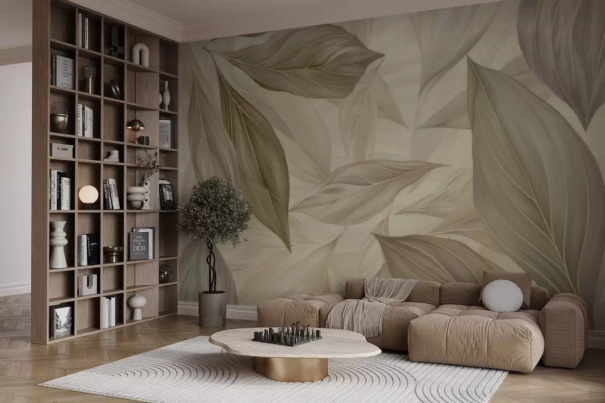 Papier peint photo Feuilles abstraites délicates w04969