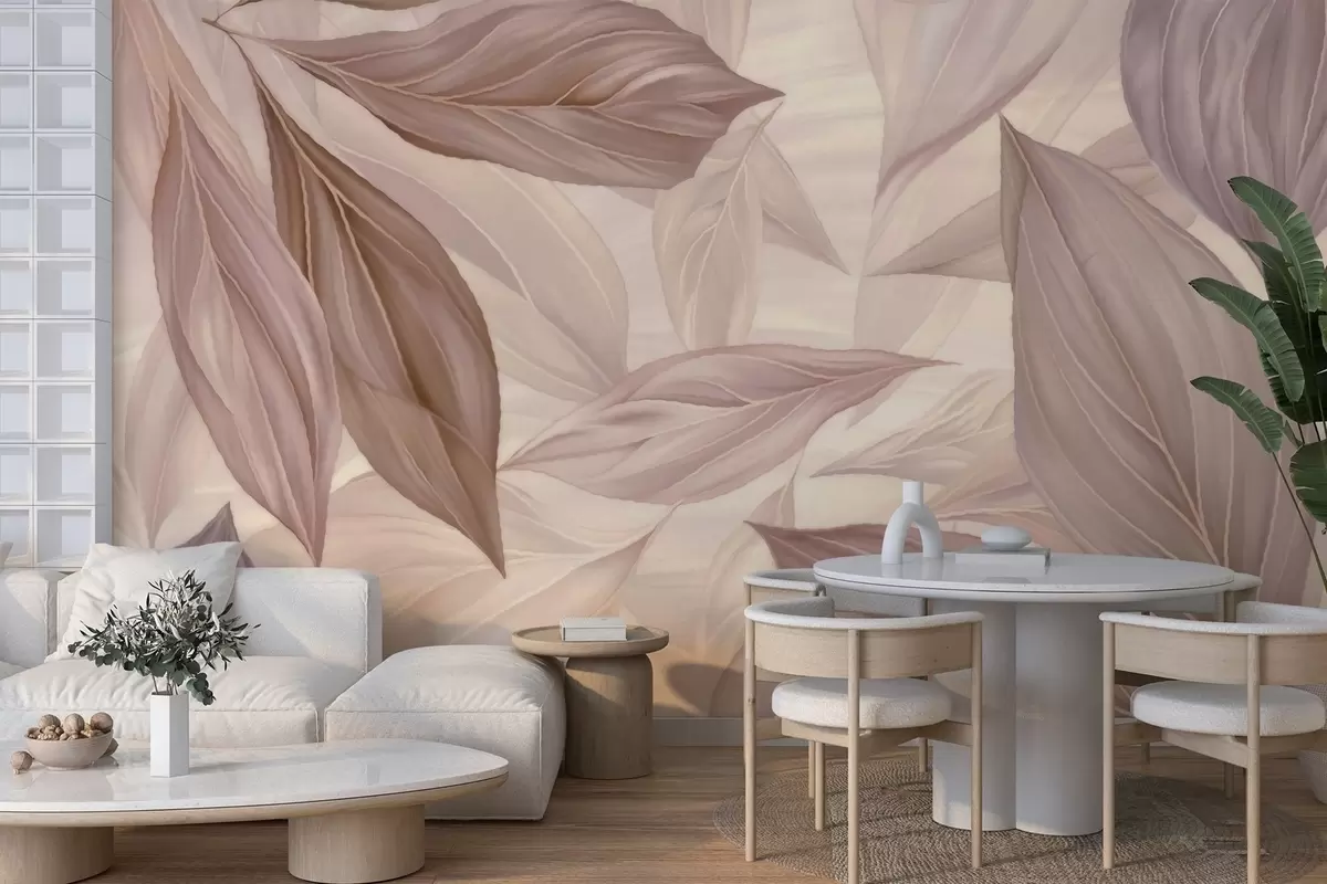 Papier peint photo Feuilles abstraites délicates w04969v1