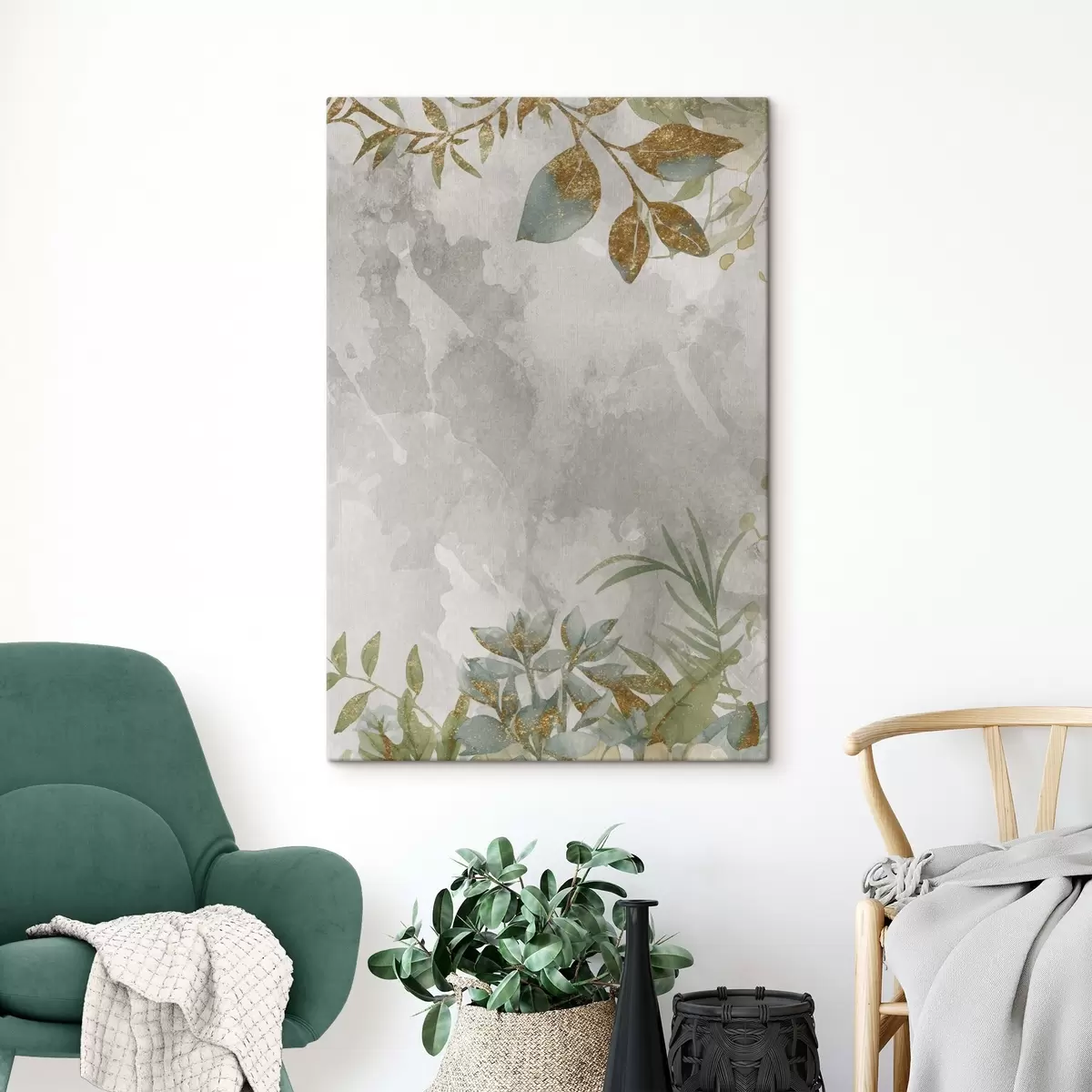  Peintures Plantes sur fond clair s46894