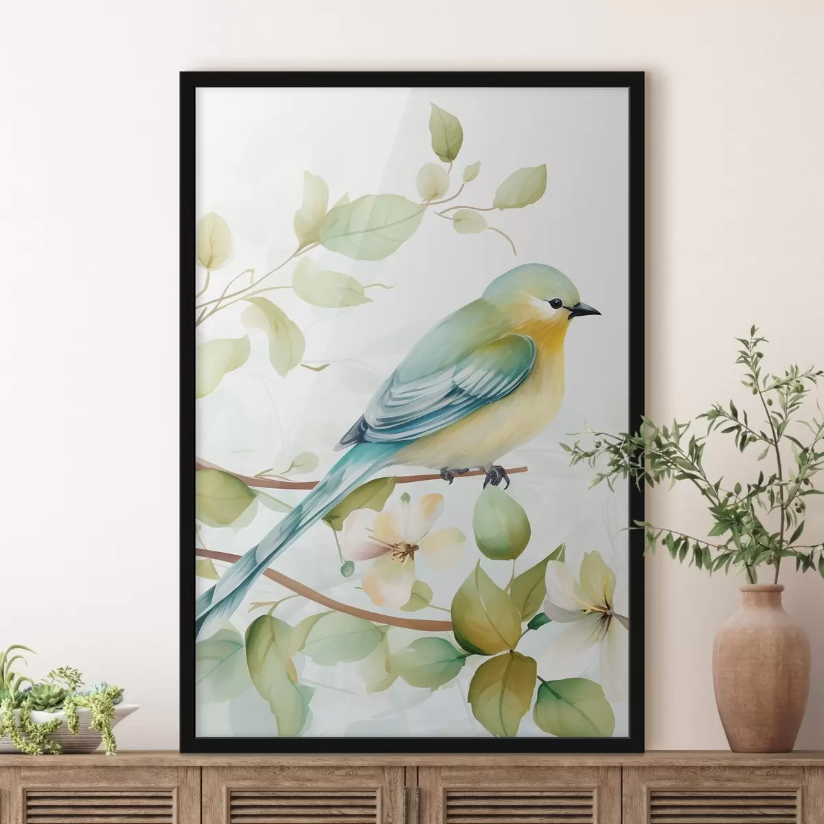 Affiche Mésange sur une branche f46891