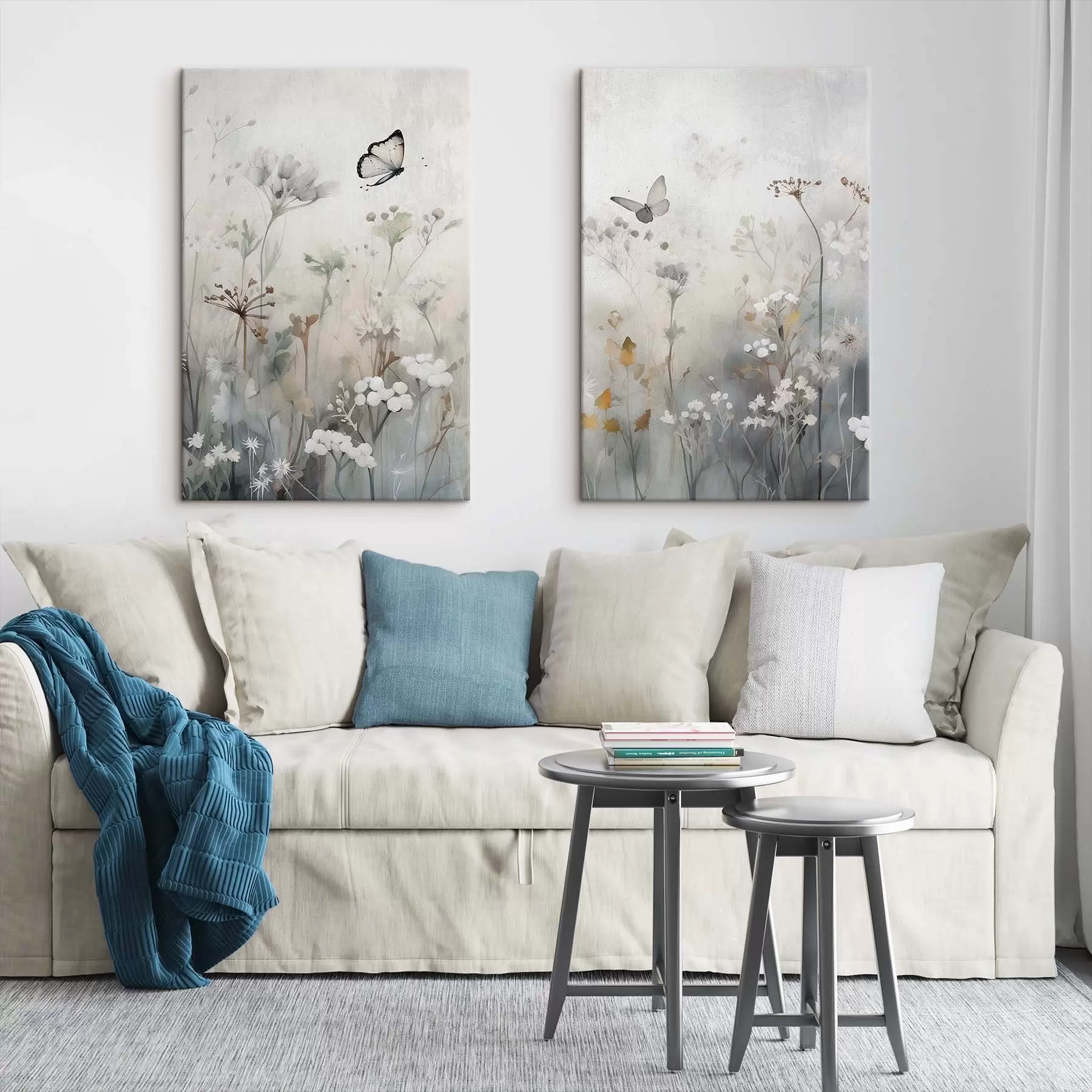  Peintures Papillons et fleurs sauvages m01072