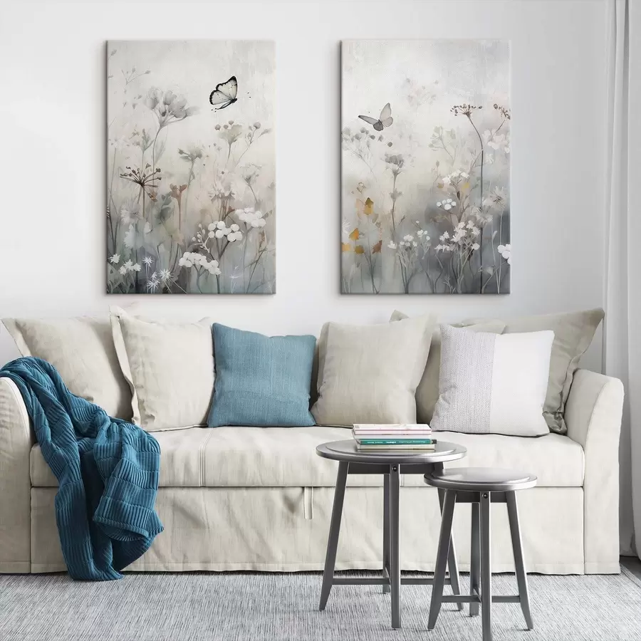  Peintures Papillons et fleurs sauvages m01072