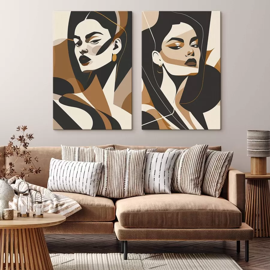  Peintures Portraits abstraits de femmes m01075